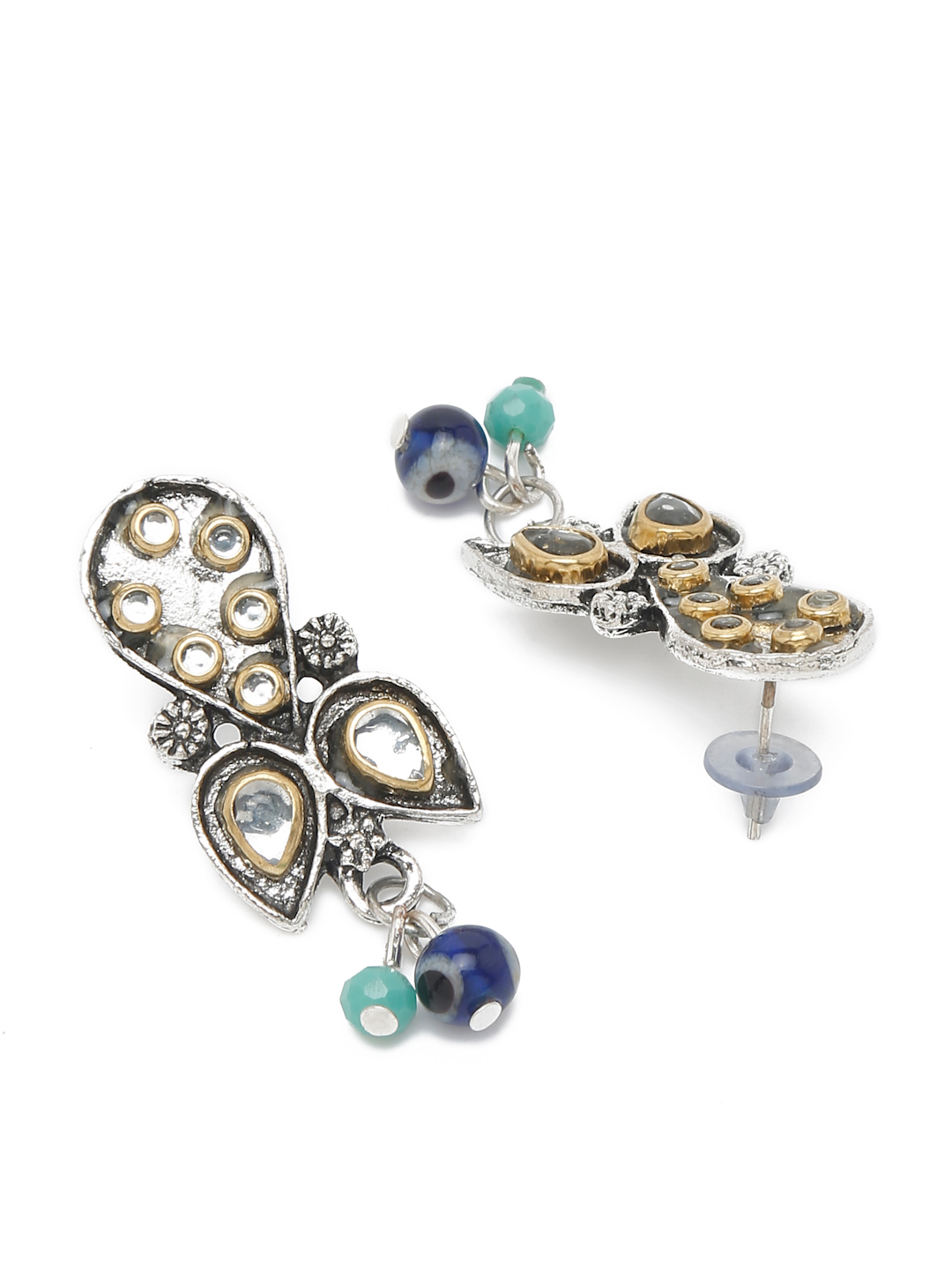 YouBella Jewellery Oxidised Silver Necklace Jewellery Set with Earrings for Girls and Women (Silver) (YBNK_50517)